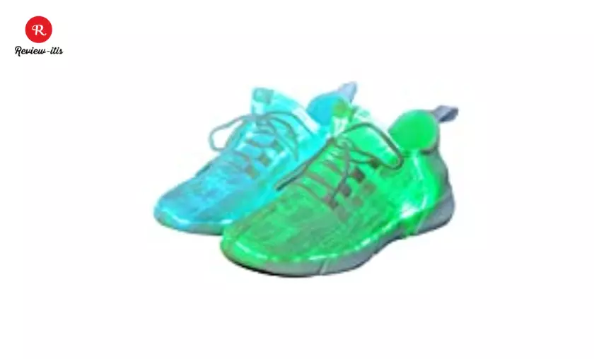 7ipupas Fiber Optic LED Light up Shoes for Kids, Men and Women, Lightweight Sneakers USB Charging Glowing Party Shoes (US 11.5 Women/9.5 Men = EUR 43, White)

