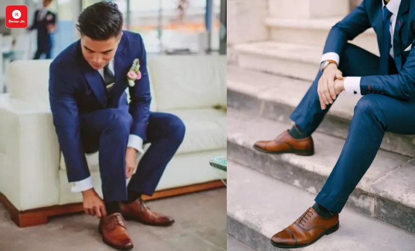 Blue Suit & Brown Shoes
