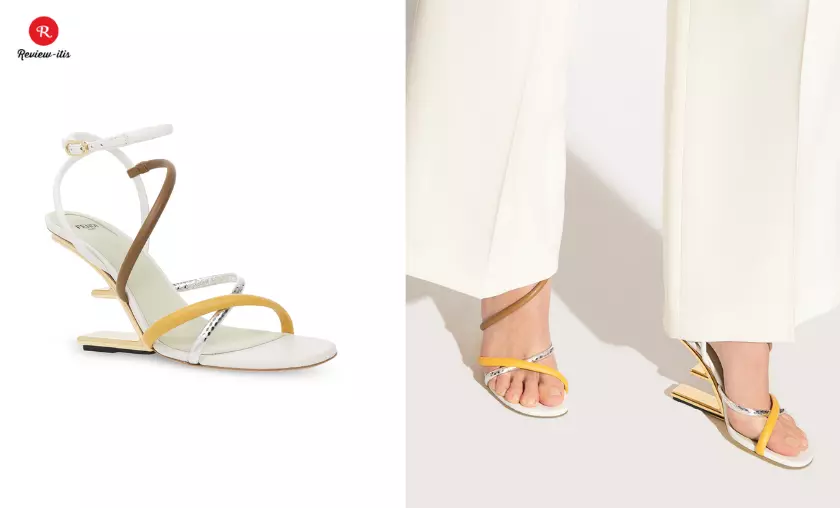 Fendi First White Leather High-Heeled Sandals