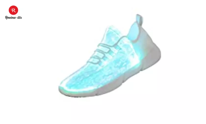 Fiber Optic LED Shoes Light Up Sneakers for Women Men with USB Charging Flashing Festivals Party Dance Luminous Kids Shoes White

