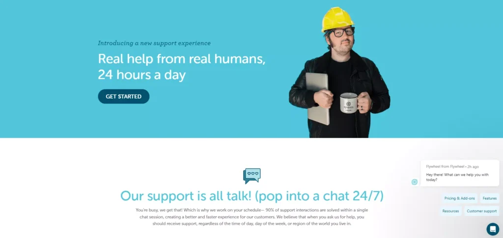 Flywheel Customer Support Live chat
