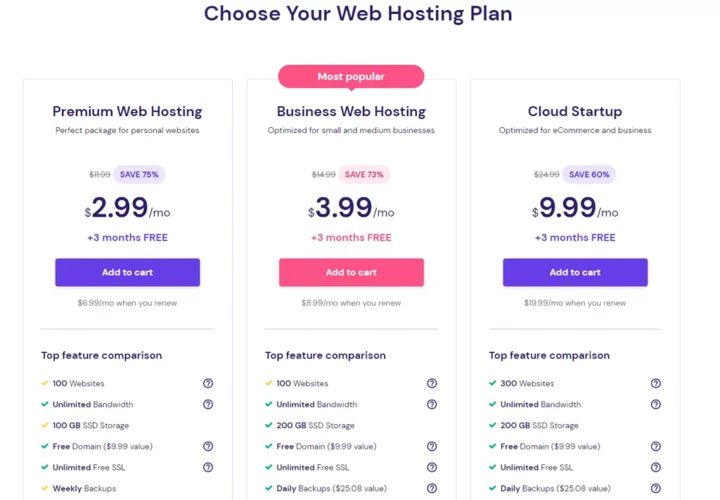 Hostinger Pricing