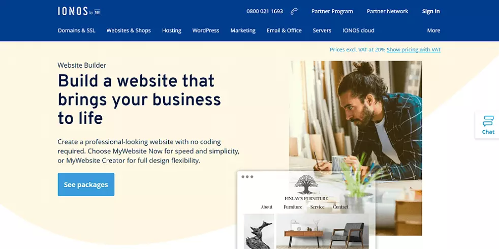 IONOS best website builders homepage