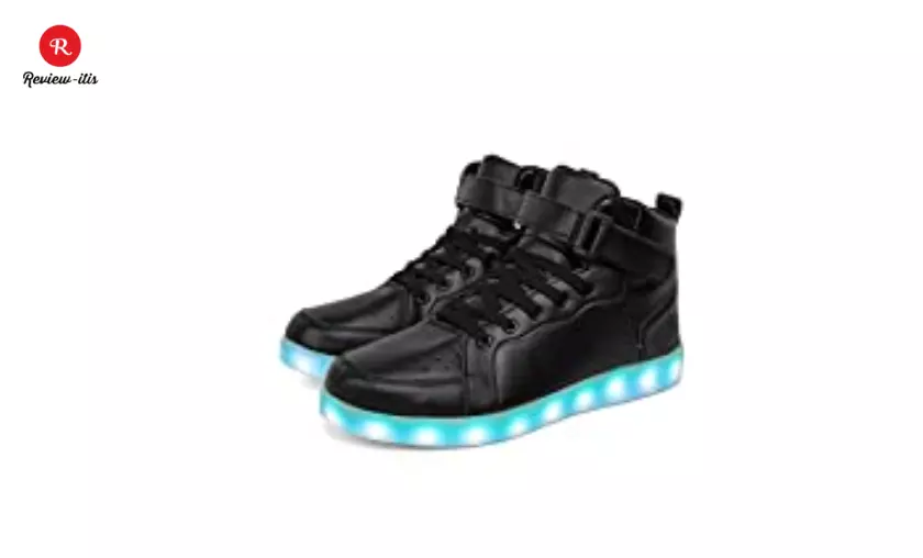 LED Light Up Shoes High-top Flashing Dancing Sports Shoes for Women Men Gift with USB Charging Glowing Luminous Fashion Sneakers Black