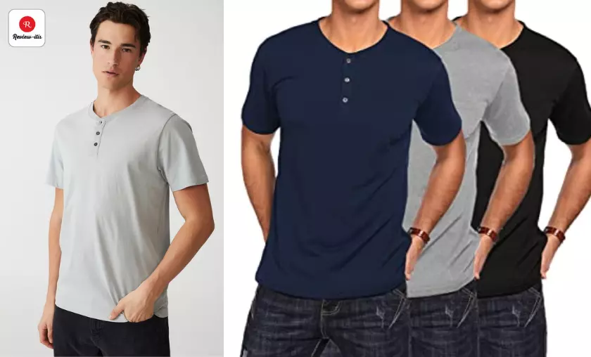 Light Henley Shirt and Black/navy Jeans