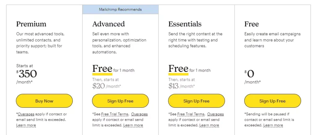 Mailchimp Pricing Review-Itis