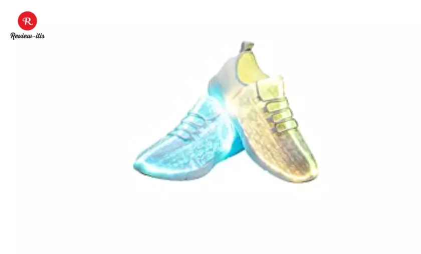 PYYIQI LED Fiber Optic Shoes Light Up Sneakers for Women Men Luminous Trainers Flashing Sneakers for Festivals, Christmas, Halloween, New Year Party with USB Charging, White 39

