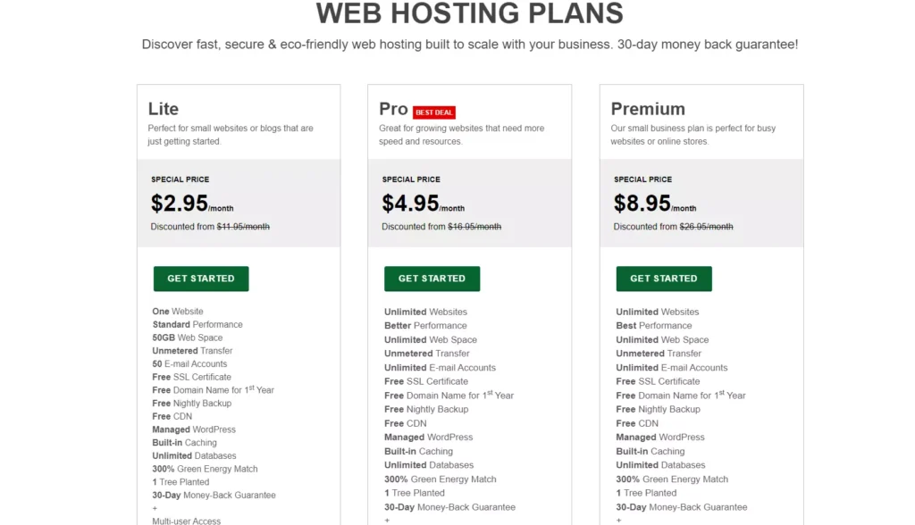 SiteGround Pricing