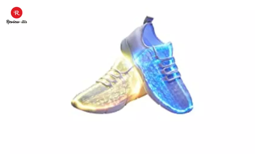 YIQIZQ Fiber Optic Shoes Light Up Sneakers for Women Men LED Luminous Trainers Flashing Shoes for Festivals,Halloween with USB Charging, White 43

