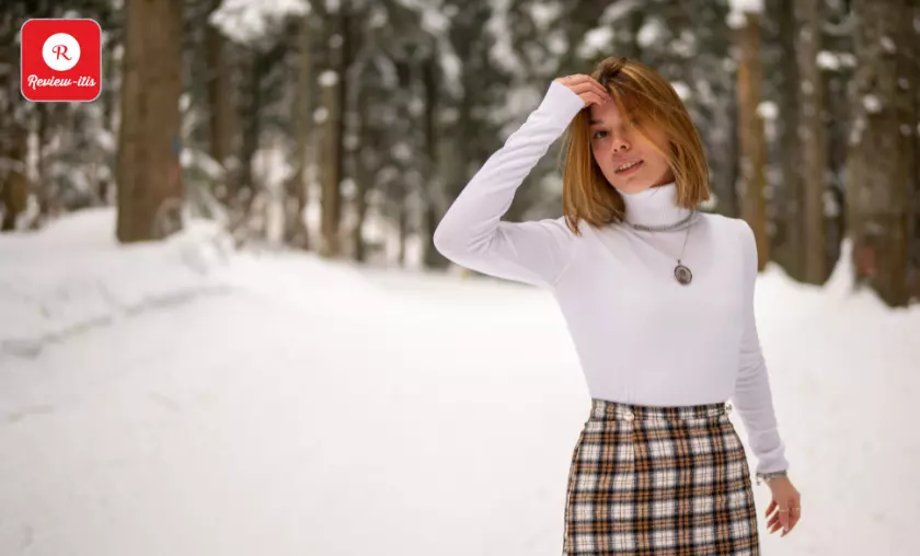 Plaid Skirt with Turtleneck Sweater - Review-Itis