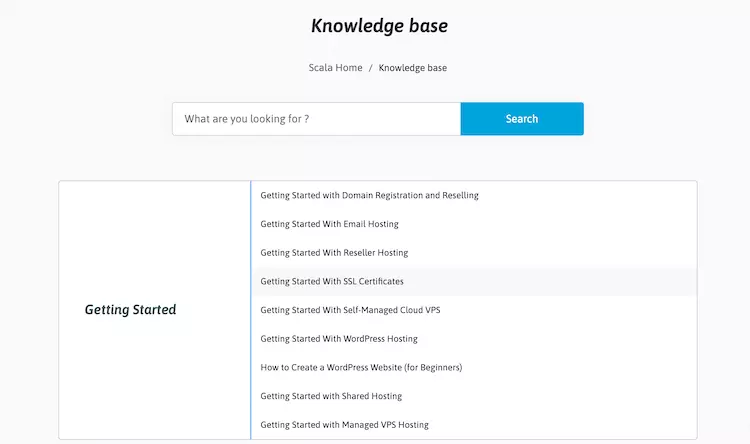 Scala-Hosting knowledge base