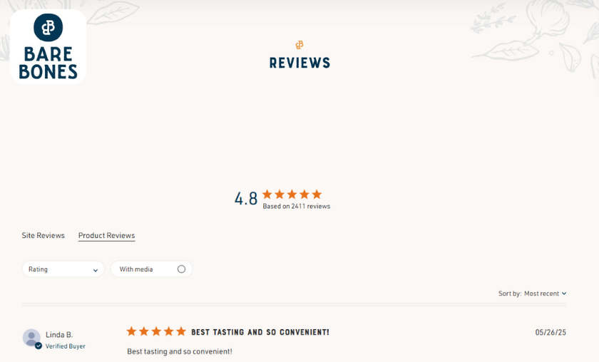 Bare Bone Broth for Gut Health and Tastes: Customer Reviews!
