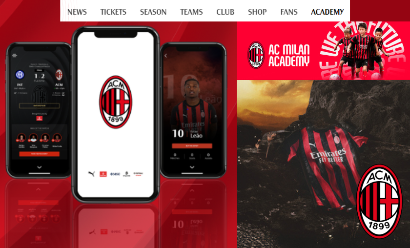 Products & Experiences Offered by AC Milan